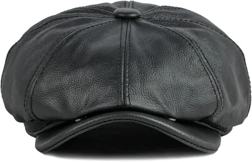 Vista 5 de Sombrero de cuero genuino para hombre, gorra de hiedra, 8 paneles, boina, sombrero de cabbie