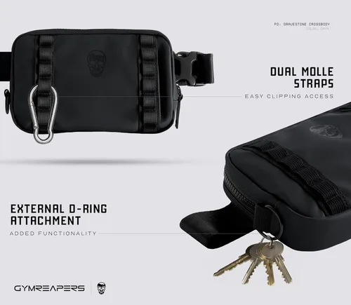 Vista 4 de Gymreapers Bolsos cruzados pequeños de viaje para hombres y mujeres con bolsillo oculto, riñonera cruzada impermeable para hombres con cinturón