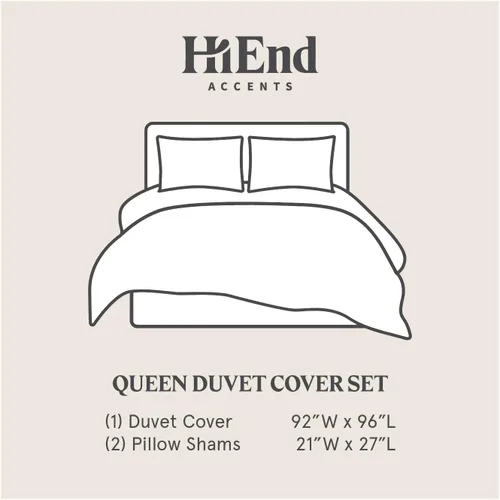 Vista 5 de HiEnd Accents Stella - Juego de funda de edredón de 3 piezas de terciopelo de seda sintética con 2 fundas de almohada, tamaño Queen, negro, ropa