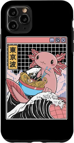 Vista 13 de Axolotl Eating Ramen Kanagawa Wave Kawaii Anime Vaporwave Case for iPhone 17