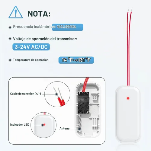 Vista 7 de Extensor de timbre inalámbrico con receptor para timbre con cable existente