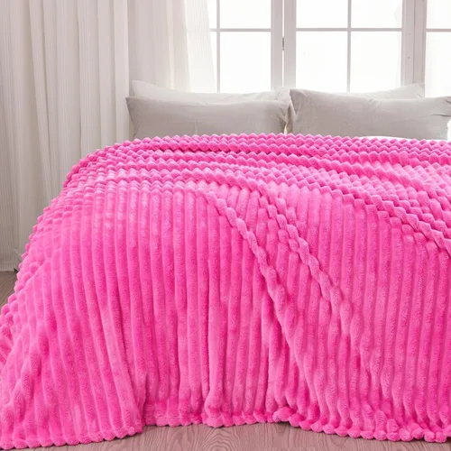 Vista 14 de NEWCOSPLAY Manta de Tiro Súper Suave Aqua Franela Sedosa Premium Forro Polar Jacquard Acanalado 3D Ligero Manta de Cama Uso en Todas las Estaciones