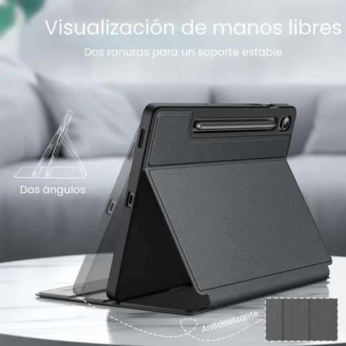 Vista 3 de JETech Funda para Samsung Galaxy Tab S10 Lite / S10 FE / S9 FE 10.9 Pulgadas con Soporte para Lápiz S, Funda Folio Delgado con Soporte y Visor Negro