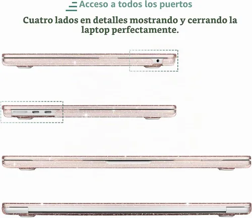 Vista 3 de DONGKE - Funda con purpurina para MacBook Air de 15 pulgadas M5 M4 M3 M2 Brillante Starlight