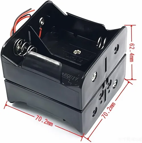 Vista 22 de 2 unidades de soporte para pilas D de 8 ranuras con respaldo doble y cables, caja para pilas de tamaño D de 8x1.5V 8D bilateral