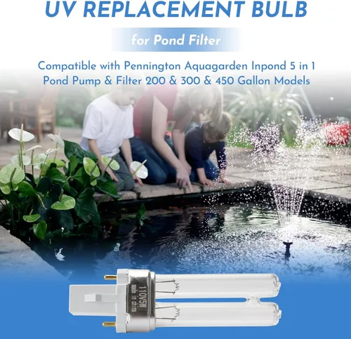Vista 4 de ANTOBLE Lámpara de repuesto UVC de 5 W, filtro de estanque, compatible con bomba y filtro de estanque 5 en 1 Pennington Aquagarden Inpond 5 en 1