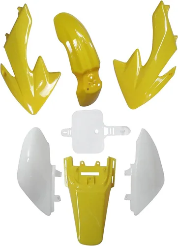 Vista 4 de Kit de carenado de plástico para CRF XR XR50 CRF50 110cc 125cc Pit Dirt Bike (4 negro + 3 blanco)