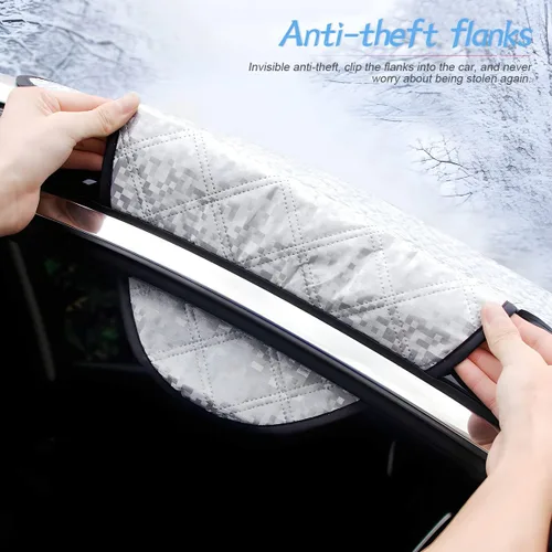 Vista 12 de LoyaForba - Cubierta magnética para parabrisas de coche, 4 capas de protección impermeable y a prueba de viento, contra nieve, hielo, sol y heladas