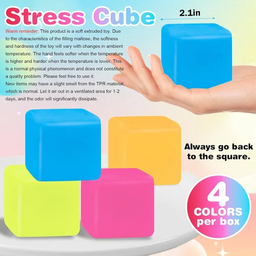 Vista 3 de ZHEBAG Bonito cubo de bola de azúcar, juguetes esponjosos, cubo de hielo para aliviar la ansiedad y el estrés, relleno de maltosa de alta densidad