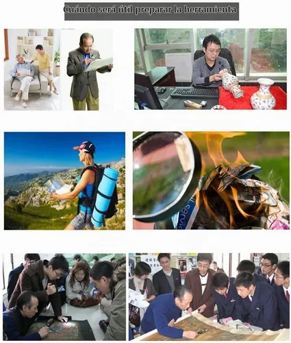 Vista 6 de Kadaon Lupa de mano de 10 lupas de mano antiguas con mango de caoba para lectura de libros, inspección, monedas, insectos, rocas, mapas, crucigramas