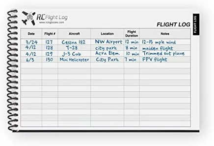 Vista 6 de Libro de registro de vuelo RC – Edición Deluxe – Libro de registro de aviones RC todo en uno con registro de vuelo, registro de mantenimiento