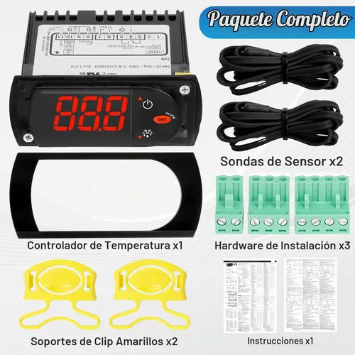 Vista 4 de Controlador de temperatura digital con sonda de sensor, OE: PJEZS0H100 Para refrigeradores/congeladores, termostato digital con sonda de sensor