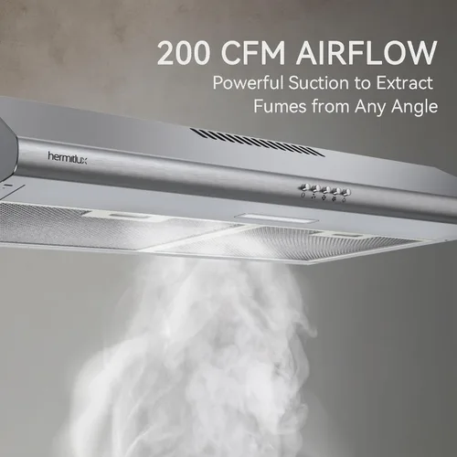 Vista 5 de Under Cabinet Range Hood, 30 inch Vent Hood With 3 Speed Exhaust Fan