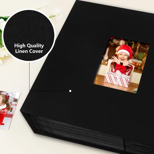 Vista 6 de Aevdor - Álbum de fotos de 4 x 6 pulgadas (10 x 15 cm) con 700 bolsillos, cubierta de cuero, capacidad extragrande para álbumes de fotos familiares