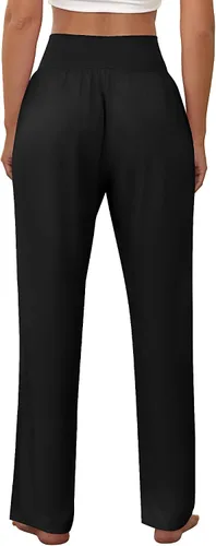 Vista 4 de Neer - Conjunto de 3 pantalones de yoga de pierna ancha para mujer, cómodos, holgados, de cintura alta, pantalones deportivos casuales