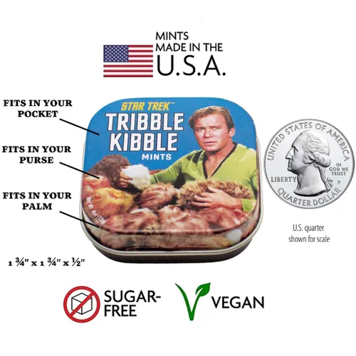 Vista 2 de The Unemployed Philosophers Guild Mentas de Tribble Kibble de Star Trek, 1 lata, Peso neto 0.4 oz (12g)