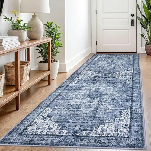 Vista 153 de SIILOOM Alfombra lavable de 2 x 3 pies, alfombra suave color taupe ceniza para entrada, tapete antideslizante para puerta de interior, tapete
