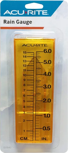 Vista 3 de AcuRite 00840A1 Medidor de lluvia, mediano, amarillo