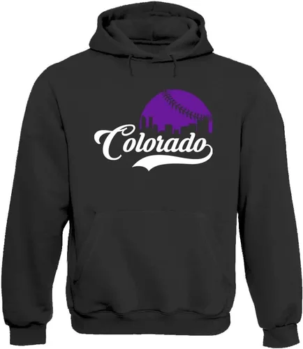 Vista 32 de Xtreme Apparrel Cityscape Skyline - Sudadera con capucha para hombre para fanáticos del béisbol