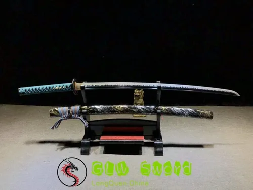 Vista 5 de Espada GLW 41 "Real Spring Steel Katana Full Tang Japón Samurai Espada Sharp Blade hecho a mano