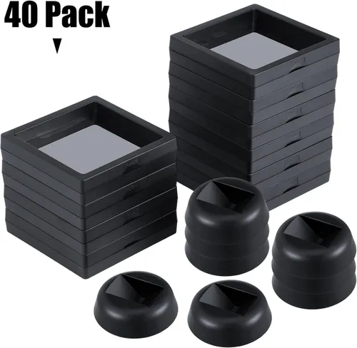 Vista 5 de Leelosp - 40 unidades de vitrina flotante 3D para monedas a granel, cajas de almacenamiento de joyas de polietileno transparentes con base