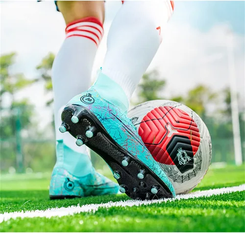 Vista 6 de Tenis de fútbol unisex competitivos para hombres y mujeres, botas de fútbol para interiores y exteriores, botas de fútbol atléticas, césped mundial