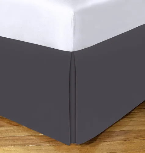 Vista 19 de Falda de cama – Falda de cama plisada 100% algodón egipcio de 800 hilos – Fácil ajuste con falda de cama a medida de 12 pulgadas – Tamaño individual