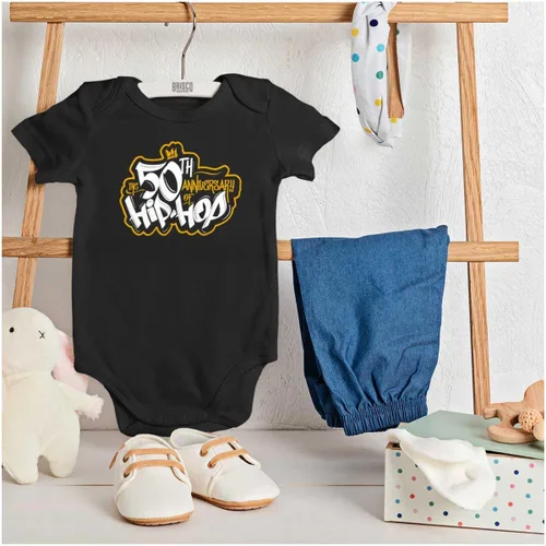 Vista 3 de Brisco Brands El 50 aniversario de Hip Hop Logo Baby Romper Niños o Niñas
