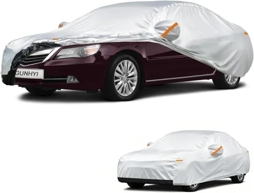 Vista 62 de GUNHYI - Funda de automóvil de 6 capas para Tesla Model 3 (2017-2025), impermeable para todo tipo de clima, protección UV contra la nieve, el sol