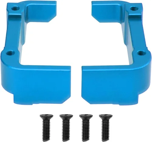 Vista 3 de Soporte de montaje de motor de metal y soporte de batería compatible con Wltoys 144001 144002 124016 124017 124019 124018 RC Car (azul)