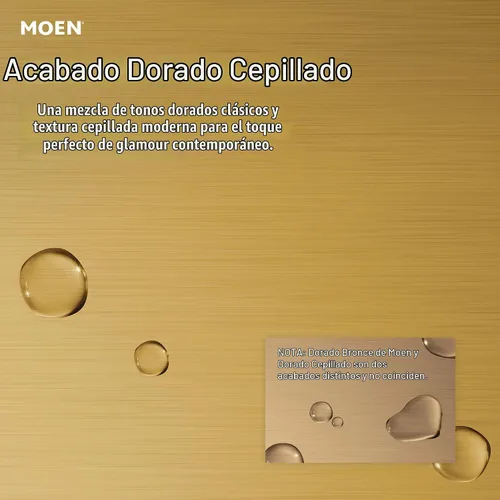 Vista 2 de Moen Brazo de ducha estándar de 8 pulgadas en oro cepillado con roscas universales de 1/2 pulgada, 123815BG