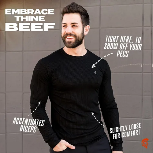 Vista 3 de The Argo - Camiseta de manga larga ultra suave para hombre, de algodón, pide una talla más grande