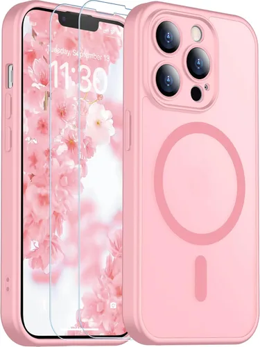 Vista 288 de SPIDERCASE Funda magnética translúcida diseñada para iPhone 11, con 2 protectores de pantalla de vidrio templado, antihuellas, para iPhone 11 de 6.1