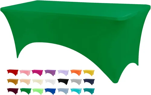 Vista 8 de BDDC - Funda de mesa ajustada de 4 pies, manteles de elastano negros, manteles elásticos lavables y resistentes a las arrugas para eventos, bodas