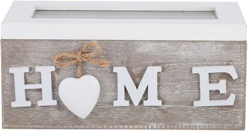 Vista 8 de Organizador de bolsas de té de madera, caja de té decorativa de madera, organizador de madera antigua con compartimentos y parte superior de ventana