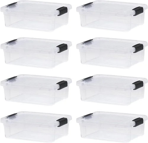 Vista 155 de Superio Mini contenedor de almacenamiento de plástico para crayón, suministros de arte y estuche de costura, organizador pequeño apilable