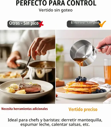 Vista 5 de Cooks Standard Juego de calentador de mantequilla revestido de varias capas, pequeña sartén de acero inoxidable, mini mantequilla y chocolate