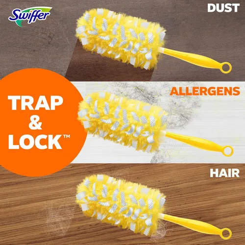 Vista 7 de Swiffer Plumeros de repuesto para limpieza, alternativa desechable de plumas y microfibra, para quitar el polvo de muebles, persianas, ventiladores