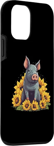 Vista 3 de iPhone 12 mini Cute Pig Lover Sunflower Farmer Farm for Women Men Case