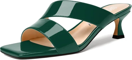 Vista 13 de SKYSTERRY Sandalias de tacón bajo con punta abierta para mujer, con tacón bajo, de 2 pulgadas Beige