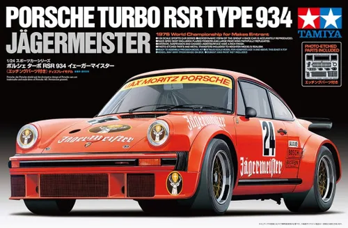 Vista 7 de Tamiya Porsche Vehicle 300024328 934 Jaegermeister - Kit de modelos de coche 1:24, naranja