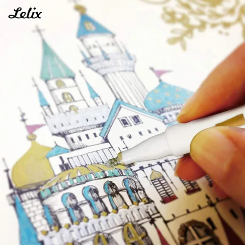 Vista 6 de Lelix - Rotuladores metálicos de 20 colores, punta fina para álbum de fotos de bricolaje, papel negro, fabricación de tarjetas, pintura de arte