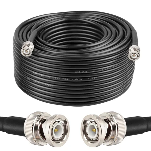 Vista 15 de MOOKEERF Cable BNC de 1 pie, paquete de 2 unidades de baja pérdida KMR240 BNC macho a macho cable coaxial de 50 ohmios para radioaficionado