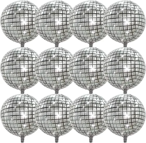 Vista 8 de FBQ Kit de arco de globos de discoteca 4D, globos de aluminio de disco de los años 70, 80, 90, fiesta de discoteca, aniversario, decoración