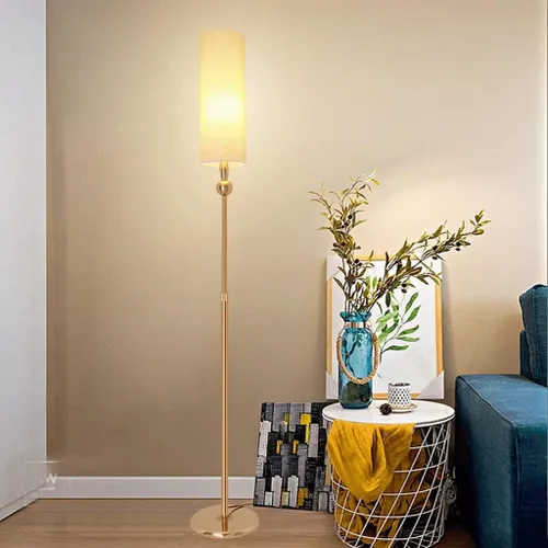 Vista 6 de VVABRA Lámpara de pie moderna lámpara de pie industrial ajustable con pantalla de tela, lámpara de pie para dormitorio, sala de estar, lámpara