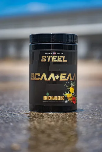 Vista 3 de Steel Supplements Polvo BCAA EAA de alto rendimiento Promueve el crecimiento muscular magro y la resistencia al entrenamiento Proporción 2:1:1