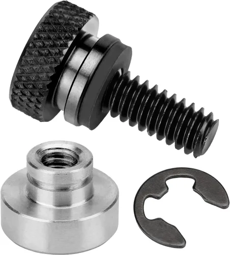Vista 8 de Tornillo de asiento de motocicleta, tornillo de montaje moleteado para guardabarros trasero, 1/4 "-20 roscas de repuesto para Harley Touring
