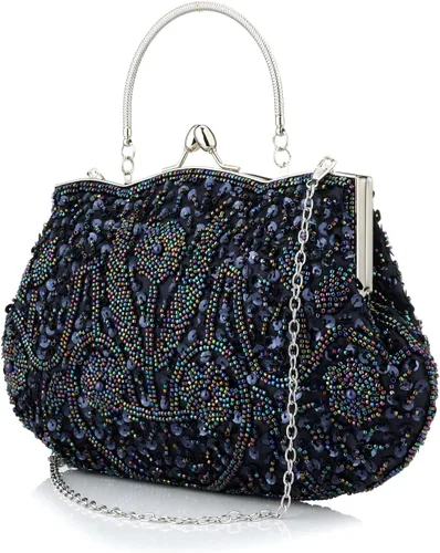 Vista 3 de Gets Noble - Bolso de noche con lentejuelas y cuentas para mujer
