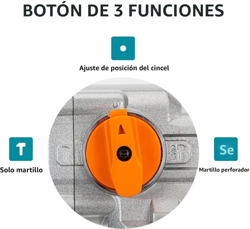 Vista 3 de Berserker SDS-Max - Rotomartillo de 1-9/16" de servicio pesado con control de vibración, embrague de seguridad, 13 amperios, 3 funciones