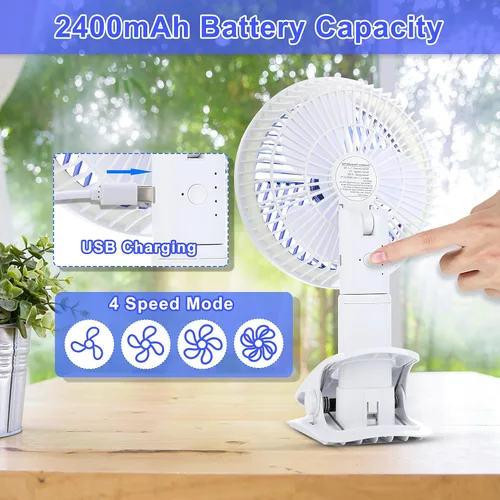 Vista 2 de Simple Deluxe Ventilador de clip para postes de cultivo de 6 pulgadas, ventilador de mono, ángulos de 90° ajustables manualmente, 15 W, control de 2